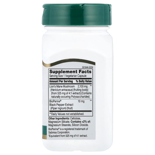 21st Century, Lion's Mane, 2,100 mg, 60 Vegetarian Capsules