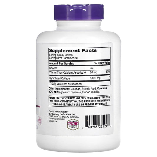 21st Century, Super Collagen Plus Vitamin C, 180 Tablets