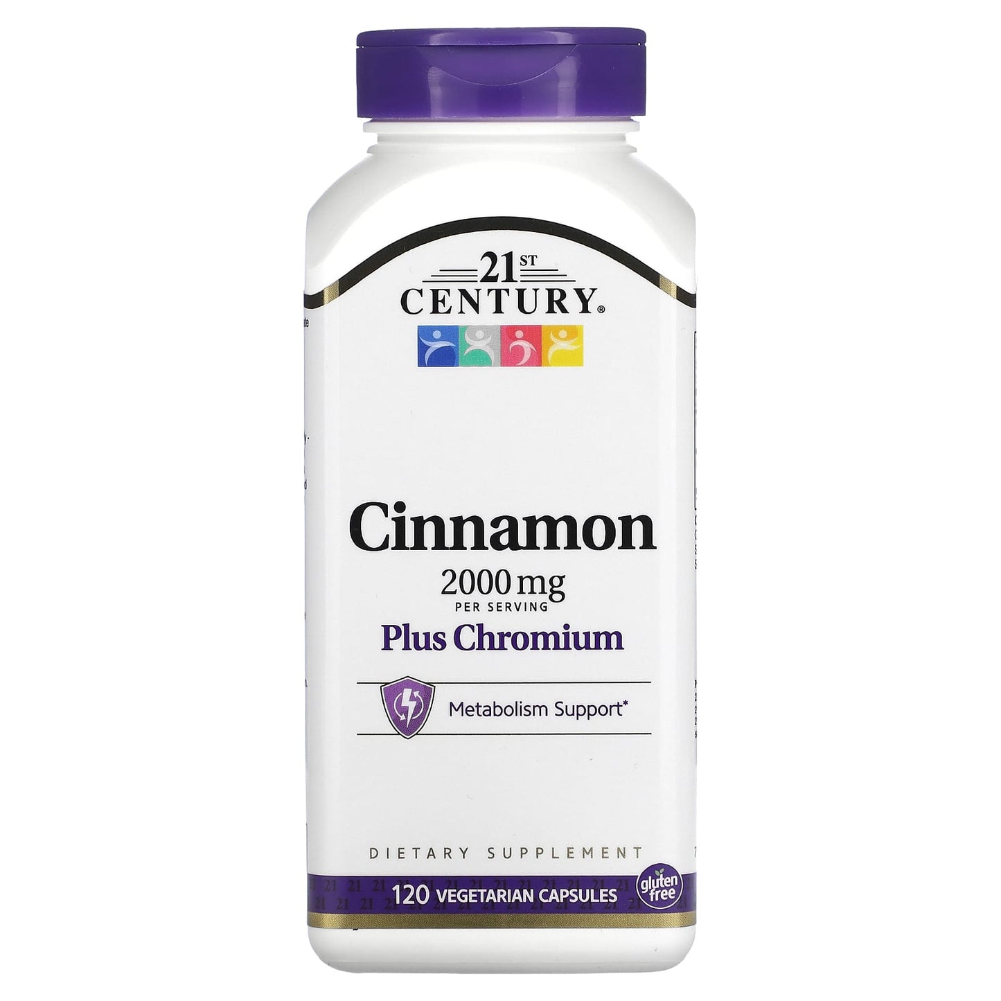 21st Century, Cinnamon Plus Chromium, 2,000 mg, 120 Vegetarian Capsules (500 mg per Capsule)