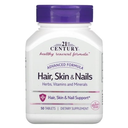 21st Century, Advanced Formula Hair, Skin & Nails, 50 Tablets