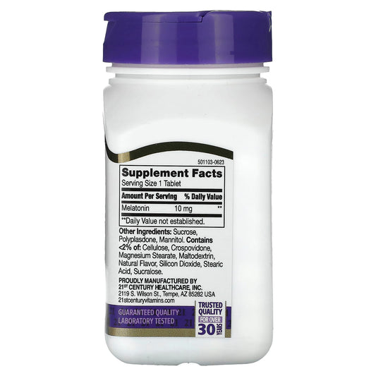 21st Century, Extra Strength Melatonin, Quick Dissolve, Cherry, 10 mg, 360 Tablets