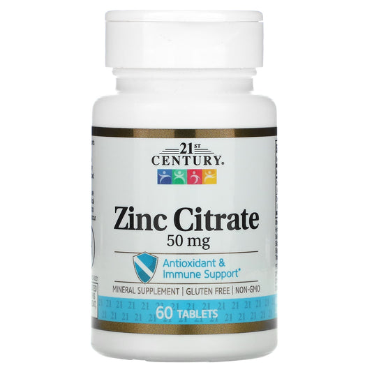 21st Century, Zinc Citrate, 50 mg, 60 Tablets