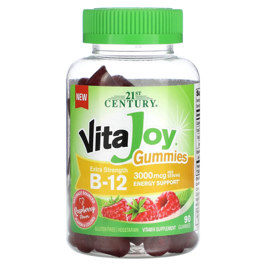 21st Century, VitaJoy Gummies, B-12, Extra Strength, Raspberry, 90 Gummies (1500 mcg per Gummy)